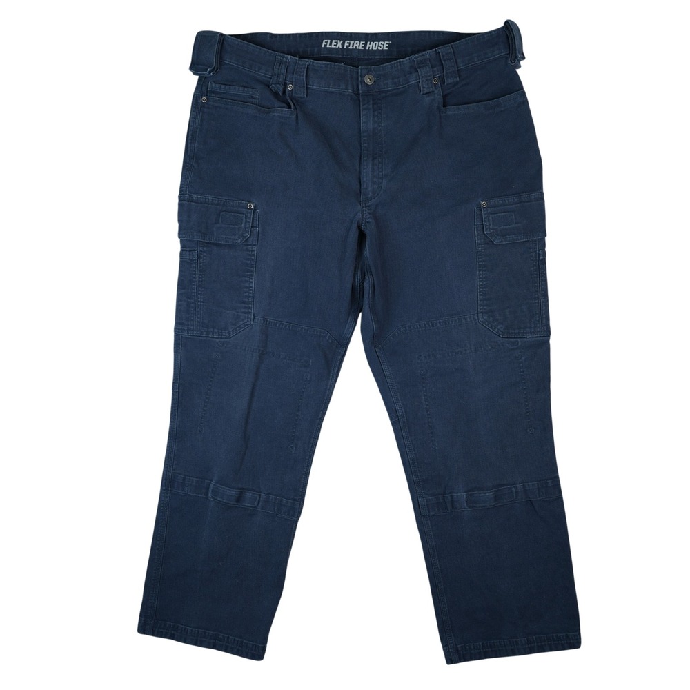 Duluth Trading Co Flex Fire Hose Cargo Pants Mens 44x32 Navy Blue Relaxed Fit